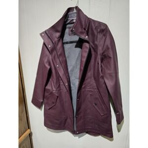 UGG Rylie Rain Rubberized  Trench Jacket Raincoat Burgundy Women Size  Large NEW